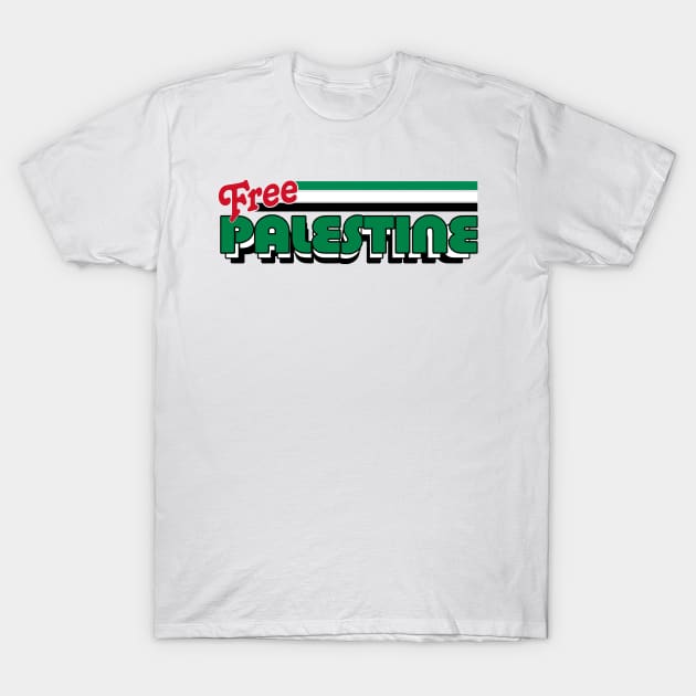 Free Palestine / Retro Style Design T-Shirt by DankFutura